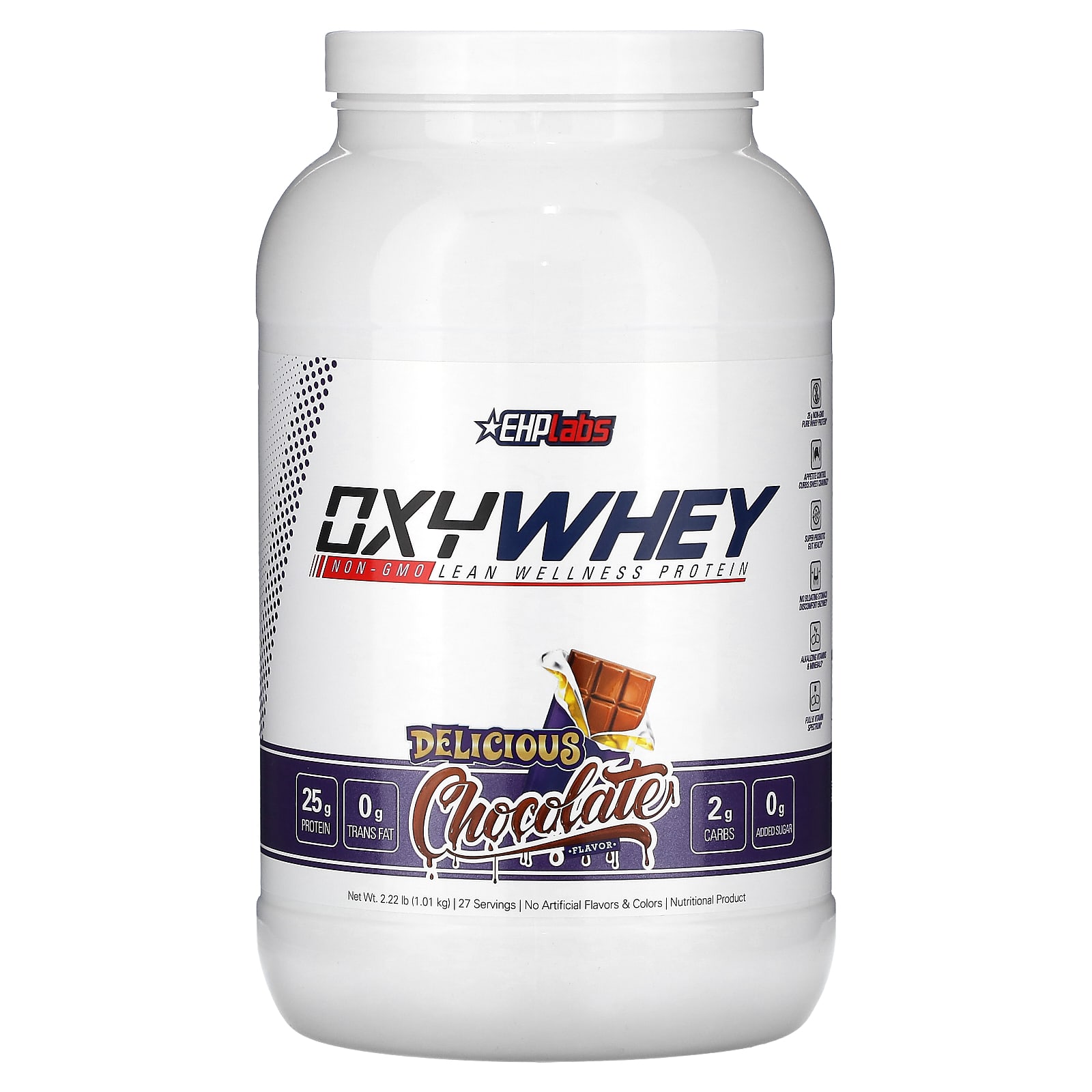 EHPlabs, OxyWhey, Improved Wellness Protein, Delicious Chocolate Flavor, 2.22 lb (1.01 kg)
EHPlabs, OxyWhey, Improved Wellness Protein, Delicious Chocolate Flavor, 2.22 lb (1.01 kg)