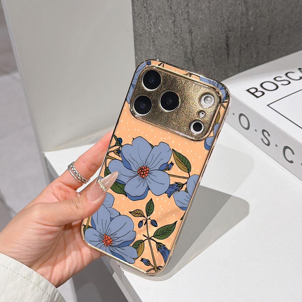 Lucky Start Phone Case For iPhone 17 16 15 14 13 12 11 Pro Max 16E Gold Electroplated glass shell Blue Flower Polka Dot Cover IPHONE13
Lucky Start Phone Case For iPhone 17 16 15 14 13 12 11 Pro Max 16E Gold Electroplated glass shell Blue Flower Polka Dot Cover IPHONE13