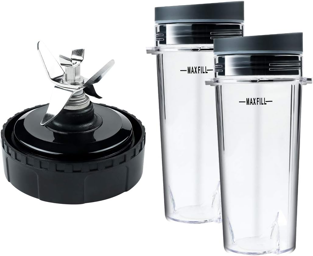 Збірка лез для блендера Nutri Ninja та 2 чашки по 16 унцій для BL770 BL780 BL660 (3,35 дюйма) чорний
Збірка лез для блендера Nutri Ninja та 2 чашки по 16 унцій для BL770 BL780 BL660 (3,35 дюйма) чорний