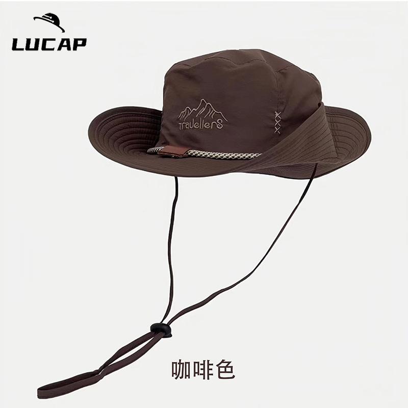 Весенне-летняя быстросохнущая панама мужская солнцезащитная солнцезащитная защита от УФ-лучей уличная шляпа от солнца шляпа для рыбалки дышащая панама M(56-58cm)