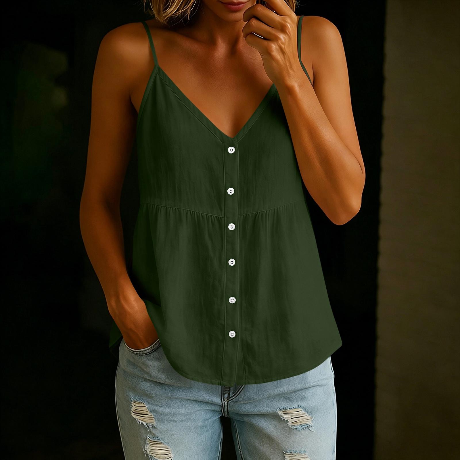 Women s Summer Fashion V Neck Button Strap Strap Adjustable Loose Summer Casual Shirt Tank Top XXL
Women s Summer Fashion V Neck Button Strap Strap Adjustable Loose Summer Casual Shirt Tank Top XXL