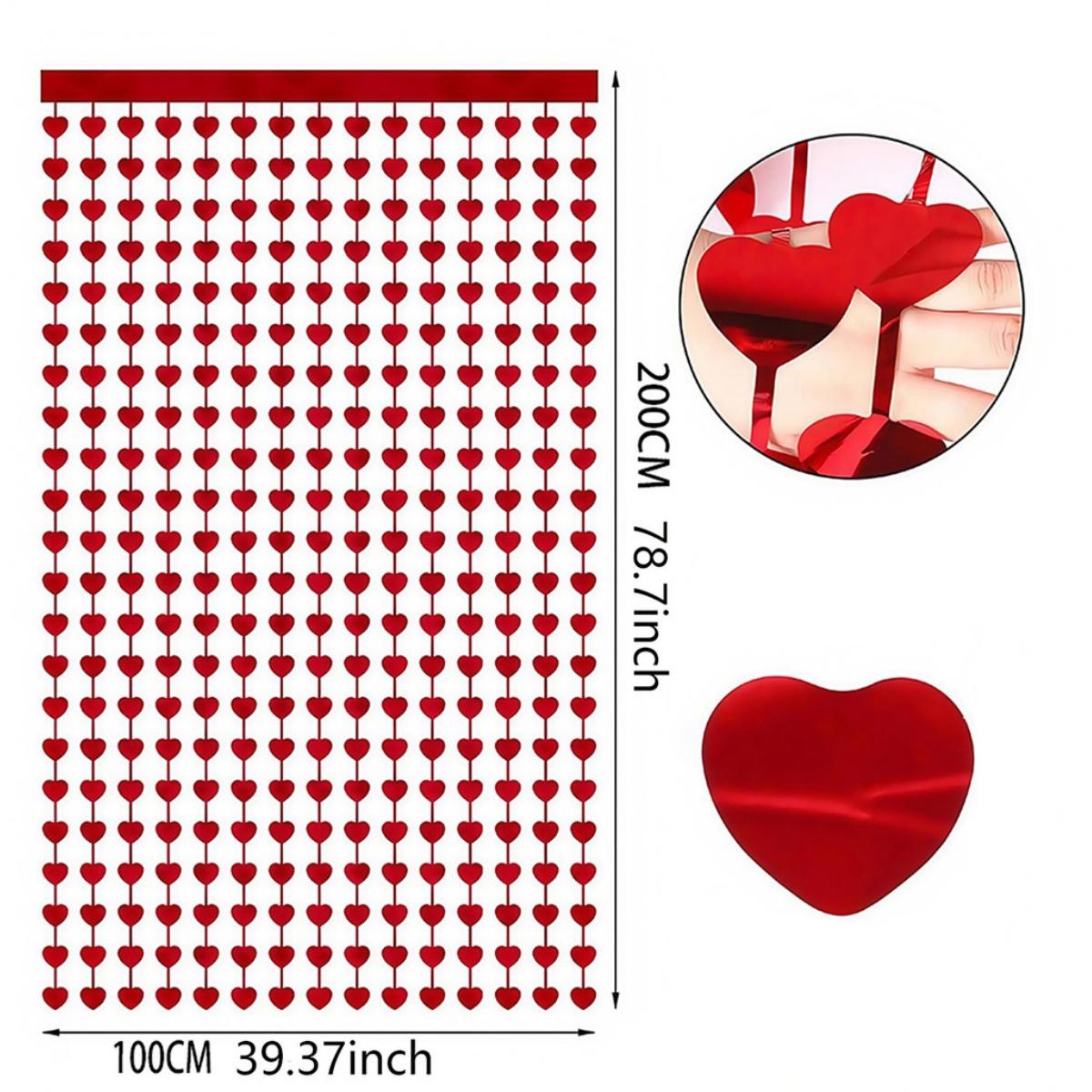 4 Packs 39x79in Red Heart Shape Tinsel Foil Fringe Curtain Valentines Photo Backdrop,Streamer Backdrop for Birthday, Wedding 1Pack
4 Packs 39x79in Red Heart Shape Tinsel Foil Fringe Curtain Valentines Photo Backdrop,Streamer Backdrop for Birthday, Wedding 1Pack