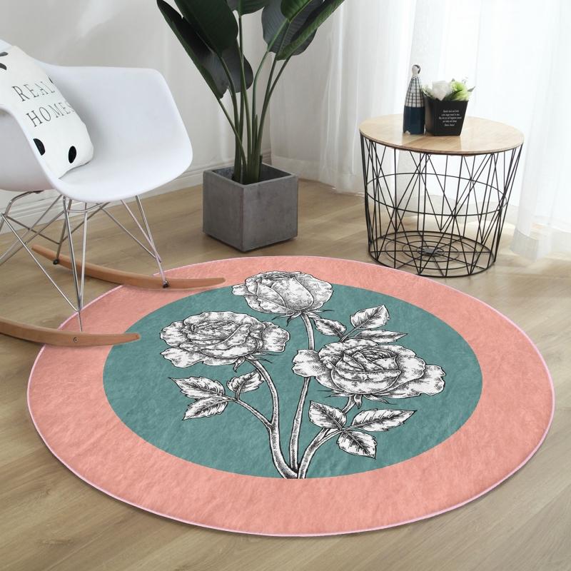 Deymend Powder Green Floor White Rose Design Розовый кухонный круглый ковер с моющимся нескользящим основанием
Deymend Powder Green Floor White Rose Design Розовый кухонный круглый ковер с моющимся нескользящим основанием