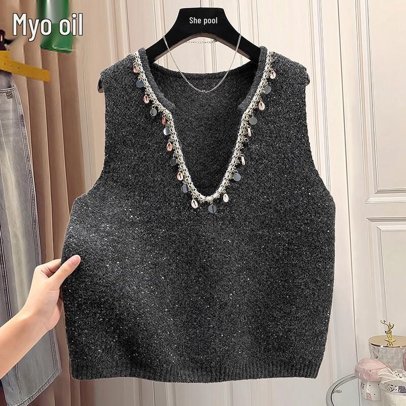 Women s Wool Blend Glitter Knitted Vest One Size
Women s Wool Blend Glitter Knitted Vest One Size