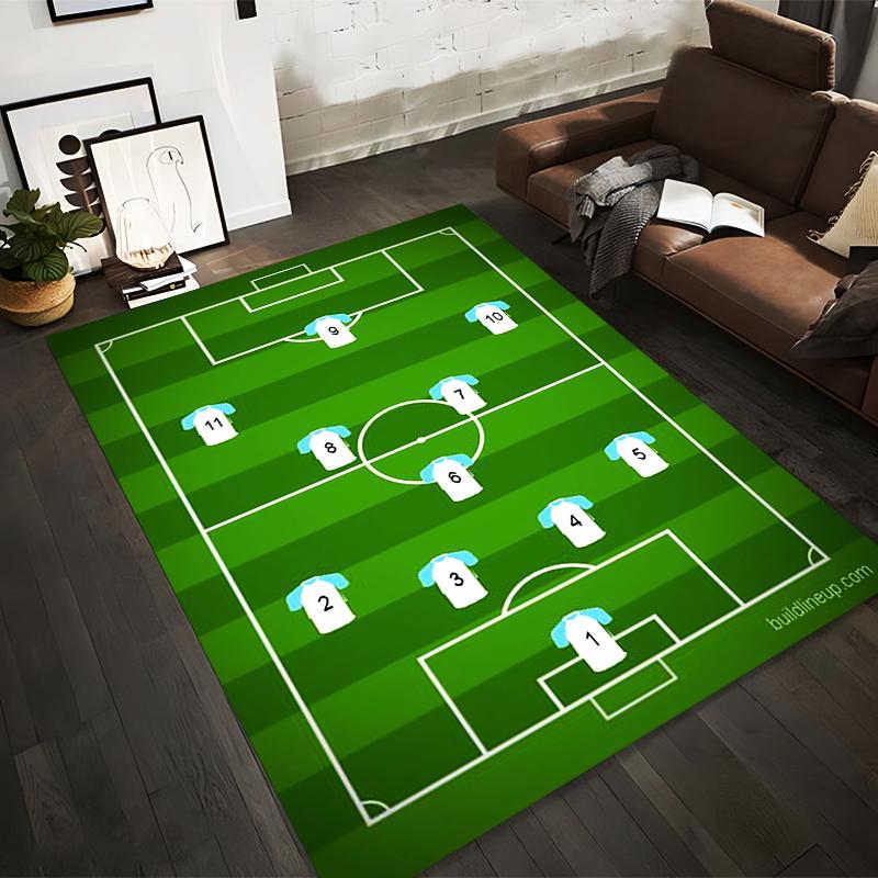 Soccer Field Carpet with Player Numbers and Striped Green Design Suitable for use as an anti-slip for living room bedroom sofas 40x60cm( 15x23in )
Soccer Field Carpet with Player Numbers and Striped Green Design Suitable for use as an anti-slip for living room bedroom sofas 40x60cm( 15x23in )