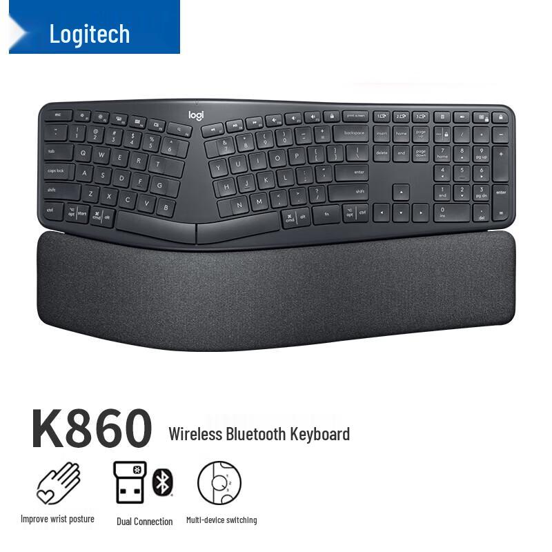 Logitech ERGO K860 Wireless Ergonomic Keyboard
Logitech ERGO K860 Wireless Ergonomic Keyboard