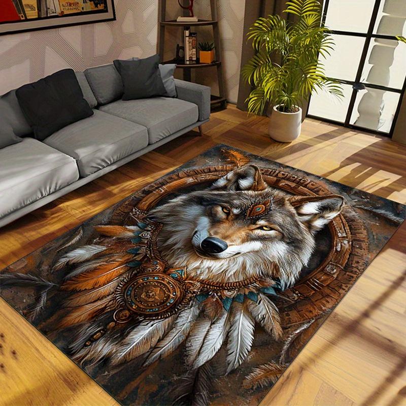 3D Wolf Head Print Non-Slip Mat, Tribal Design with Feathers Beads, Machine Washable Polyester Rug for Living Room Bedroom Decor 40x60cm
3D Wolf Head Print Non-Slip Mat, Tribal Design with Feathers Beads, Machine Washable Polyester Rug for Living Room Bedroom Decor 40x60cm