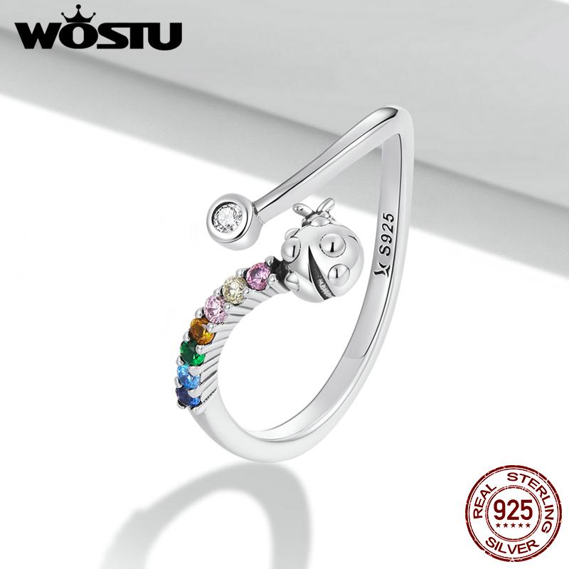 WOSTU Подлинный 925 стерлингового серебра Цвет цирконий Серебряная Божья коровка Открытый размер Кольцо для женщин Радужное кольцо Роскошные ювелирные изделия
WOSTU Подлинный 925 стерлингового серебра Цвет цирконий Серебряная Божья коровка Открытый размер Кольцо для женщин Радужное кольцо Роскошные ювелирные изделия