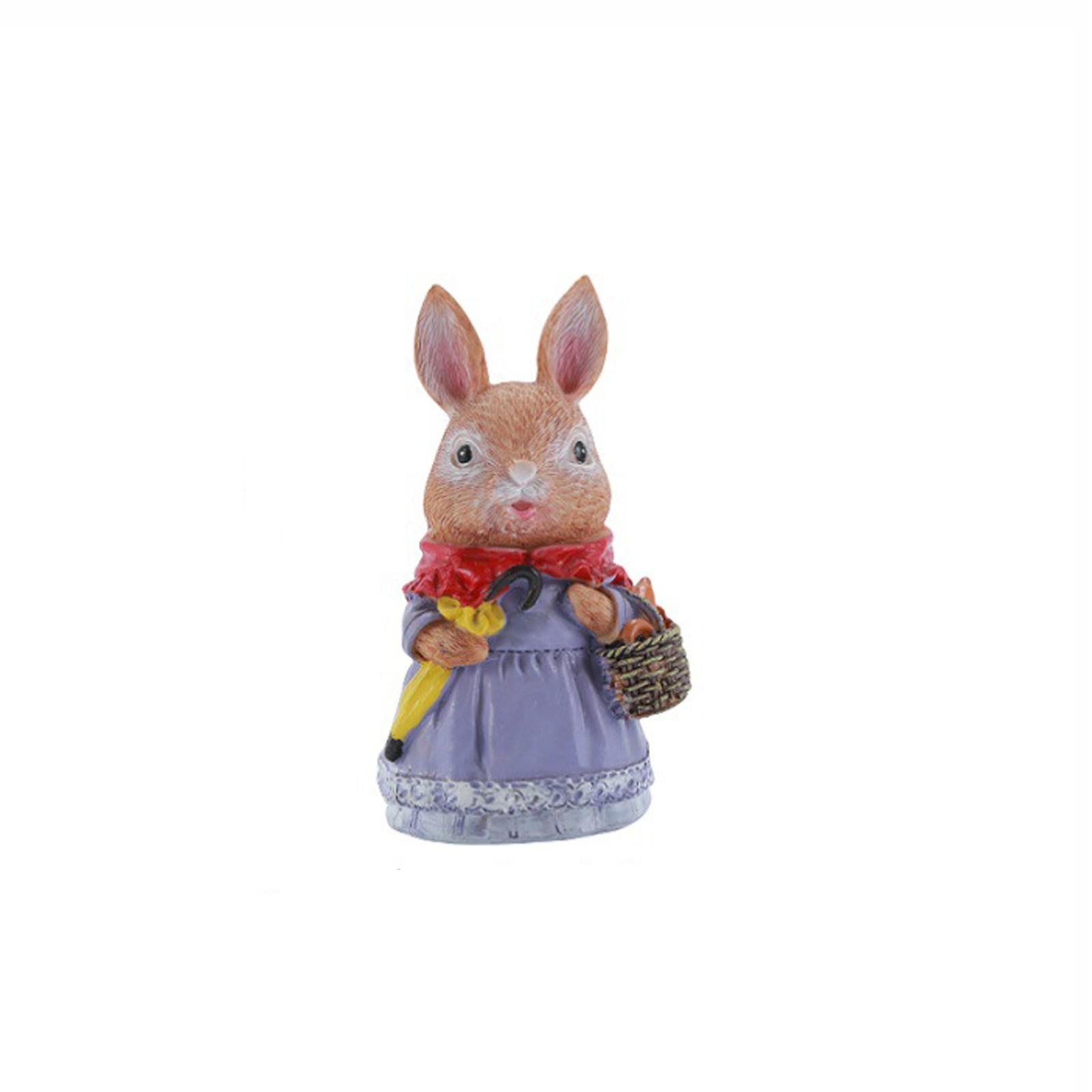 5,9-дюймовый смоляной кролик, украшение, весенняя пасхальная декоративная фигурка, настольные украшения для вечеринки, домашнего фестиваля, милый кролик, пасхальный подарок One Size