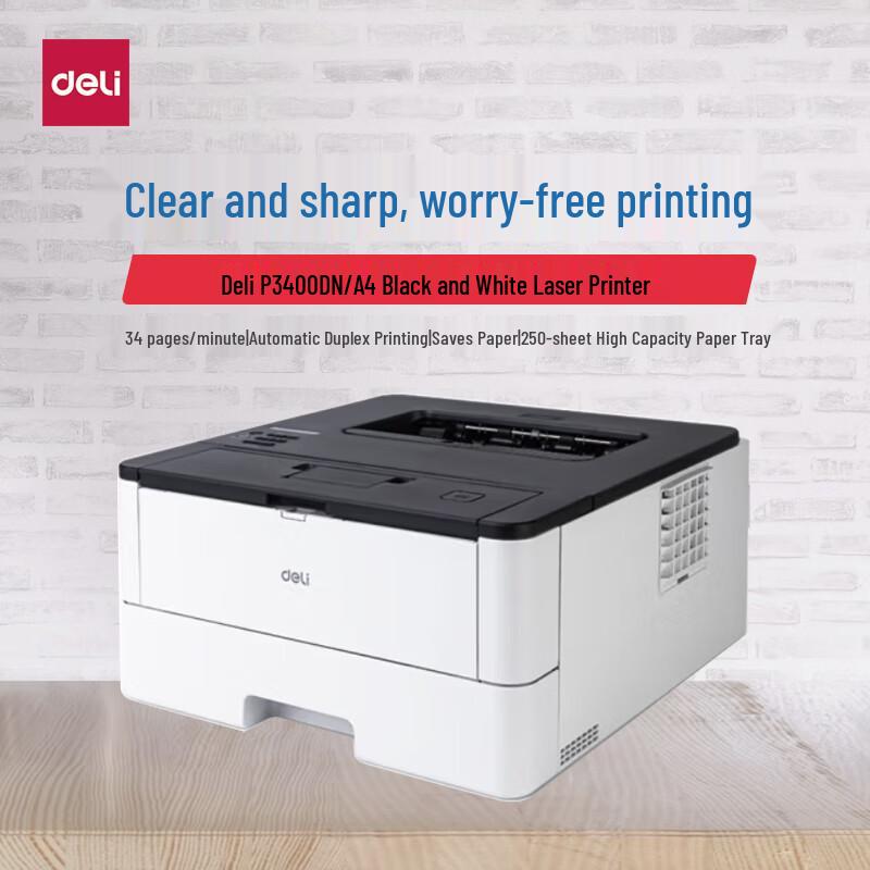 Deli P3400DN A4 Monochrome Duplex Laser Printer CN plug (adapter included)
Deli P3400DN A4 Monochrome Duplex Laser Printer CN plug (adapter included)