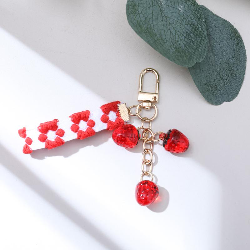 Прозрачный брелок с клубничным шармом
Прозрачный брелок с клубничным шармом