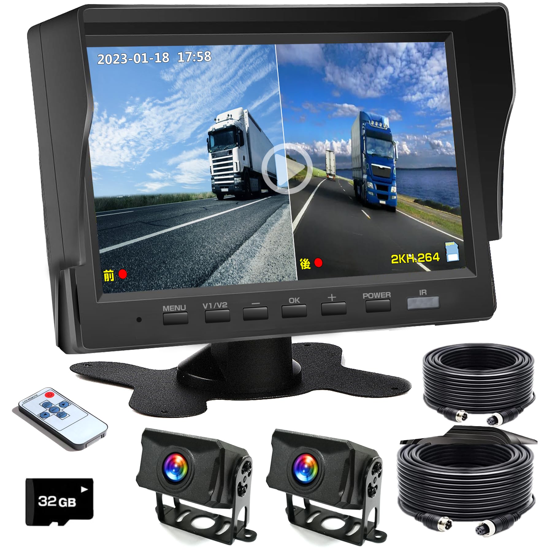 Backup Camera Monitor Backup IPS LCD Equipped with 2 AHD Guideline Display Switch between Normal and Mirror Automatic Loop Motion Touch Wide Viewing
Backup Camera Monitor Backup IPS LCD Equipped with 2 AHD Guideline Display Switch between Normal and Mirror Automatic Loop Motion Touch Wide Viewing