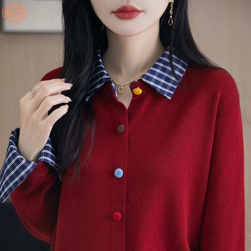 Angola Red Women s Two-Piece Look Knit Cardigan with Polo Collar - Long Sleeve, Color Block, Spring/Autumn Top. XL
Angola Red Women s Two-Piece Look Knit Cardigan with Polo Collar - Long Sleeve, Color Block, Spring/Autumn Top. XL