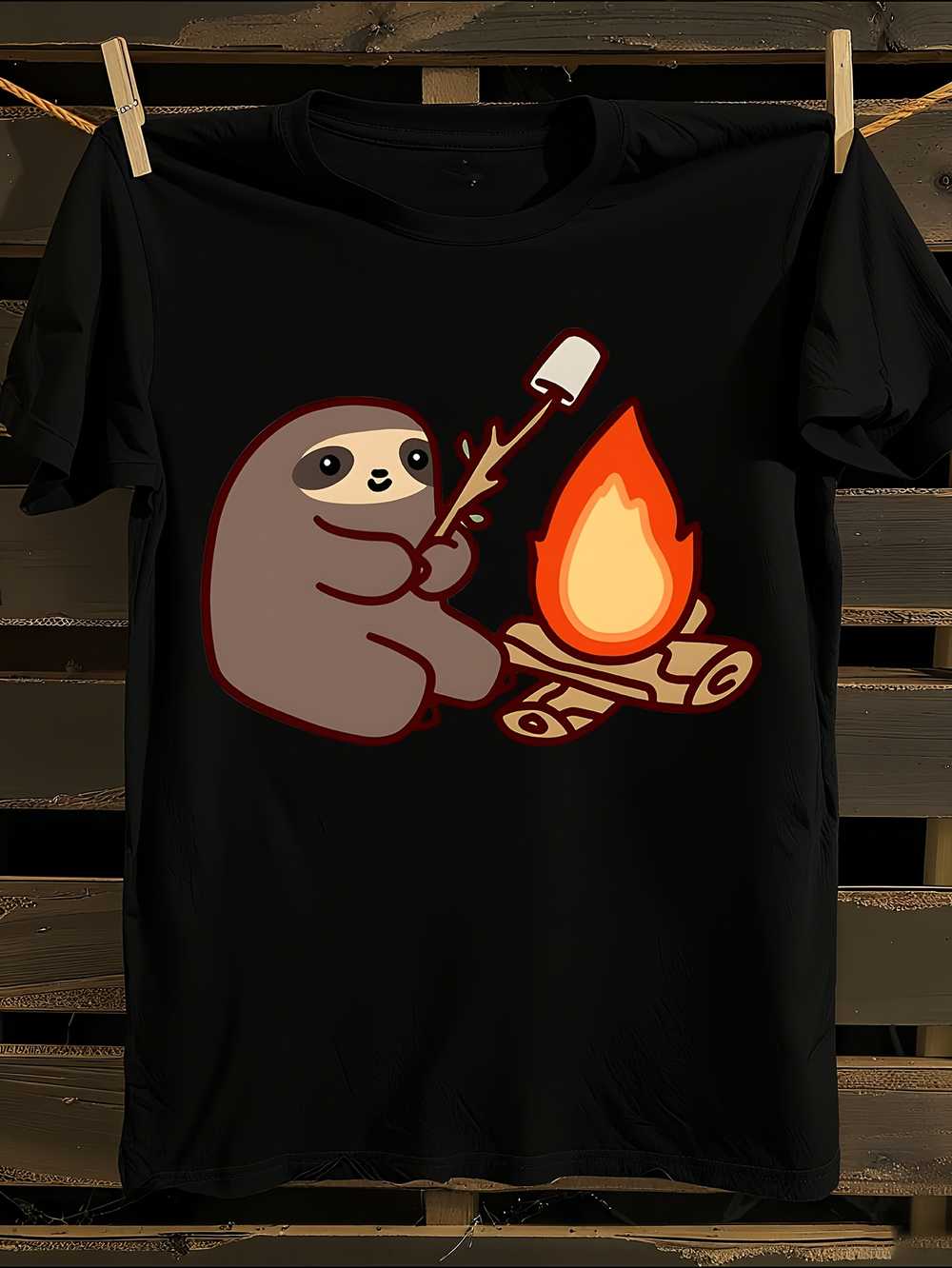Campfire Sloth Graphic T-Shirt Mens Tshirt Womens Tshirts with Letters Print Short Sleeves T-Shirt Casual Street Tee Shirt Top L
Campfire Sloth Graphic T-Shirt Mens Tshirt Womens Tshirts with Letters Print Short Sleeves T-Shirt Casual Street Tee Shirt Top L