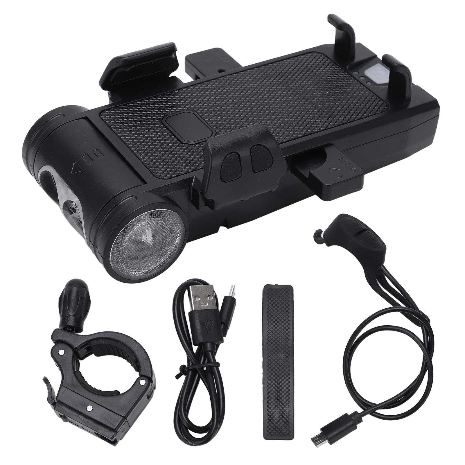 Multifunctional Bike Lights USB Power Bank Bike Horn Bicycle Phone Holder for Night Riding Black
Multifunctional Bike Lights USB Power Bank Bike Horn Bicycle Phone Holder for Night Riding Black