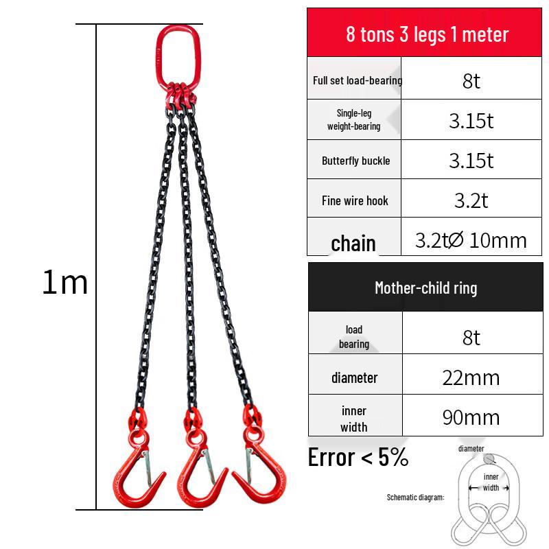 Jun Ding Ying 8-Ton 3-Leg Chain Lifting Sling Set
Jun Ding Ying 8-Ton 3-Leg Chain Lifting Sling Set
