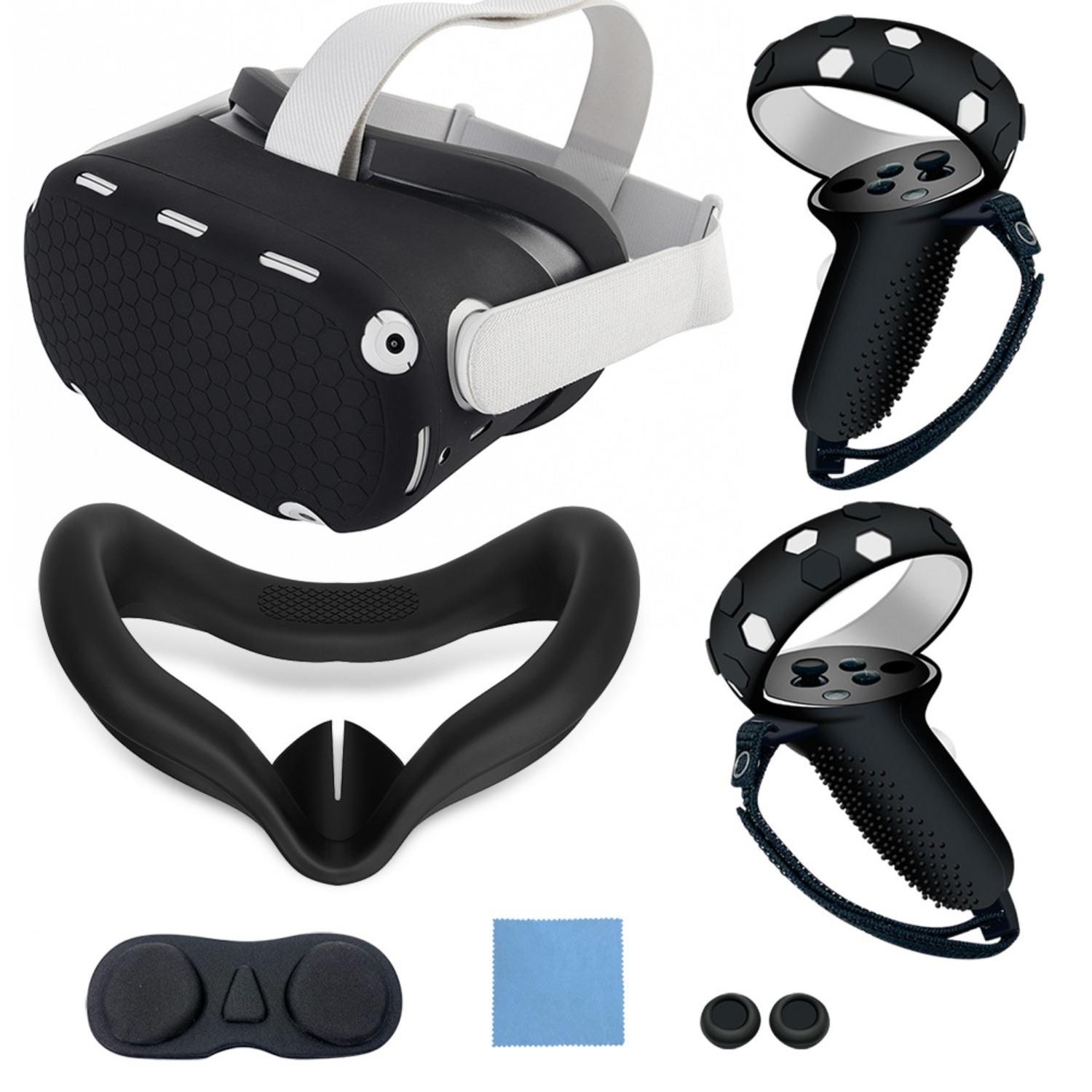 Сумісно з аксесуарами Oculus Quest 2, Силіконова накладка на обличчя для VR, Захисний чохол для VR, Сумісно з накладками на ручки контролерів Quest 2 Touch чорний
Сумісно з аксесуарами Oculus Quest 2, Силіконова накладка на обличчя для VR, Захисний чохол для VR, Сумісно з накладками на ручки контролерів Quest 2 Touch чорний
