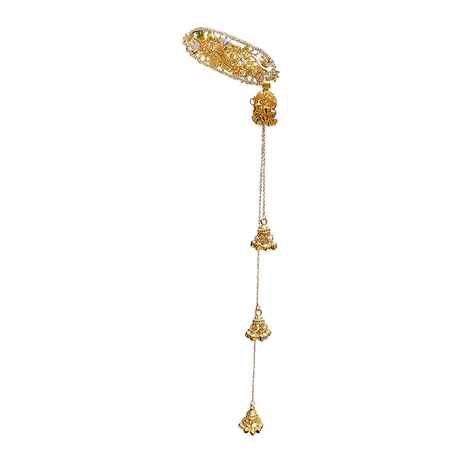 Ethnic Rhinestone Flower Hair Clips with Bell Tassels Design Luxury Alligator Clips for Women Wedding Party Accessories
Ethnic Rhinestone Flower Hair Clips with Bell Tassels Design Luxury Alligator Clips for Women Wedding Party Accessories
