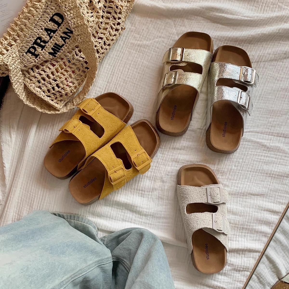 On sale, cowhide version~ Lazy one-pedal double-breasted beach thick-bottomed sandals for women s outer wear 35
On sale, cowhide version~ Lazy one-pedal double-breasted beach thick-bottomed sandals for women s outer wear 35