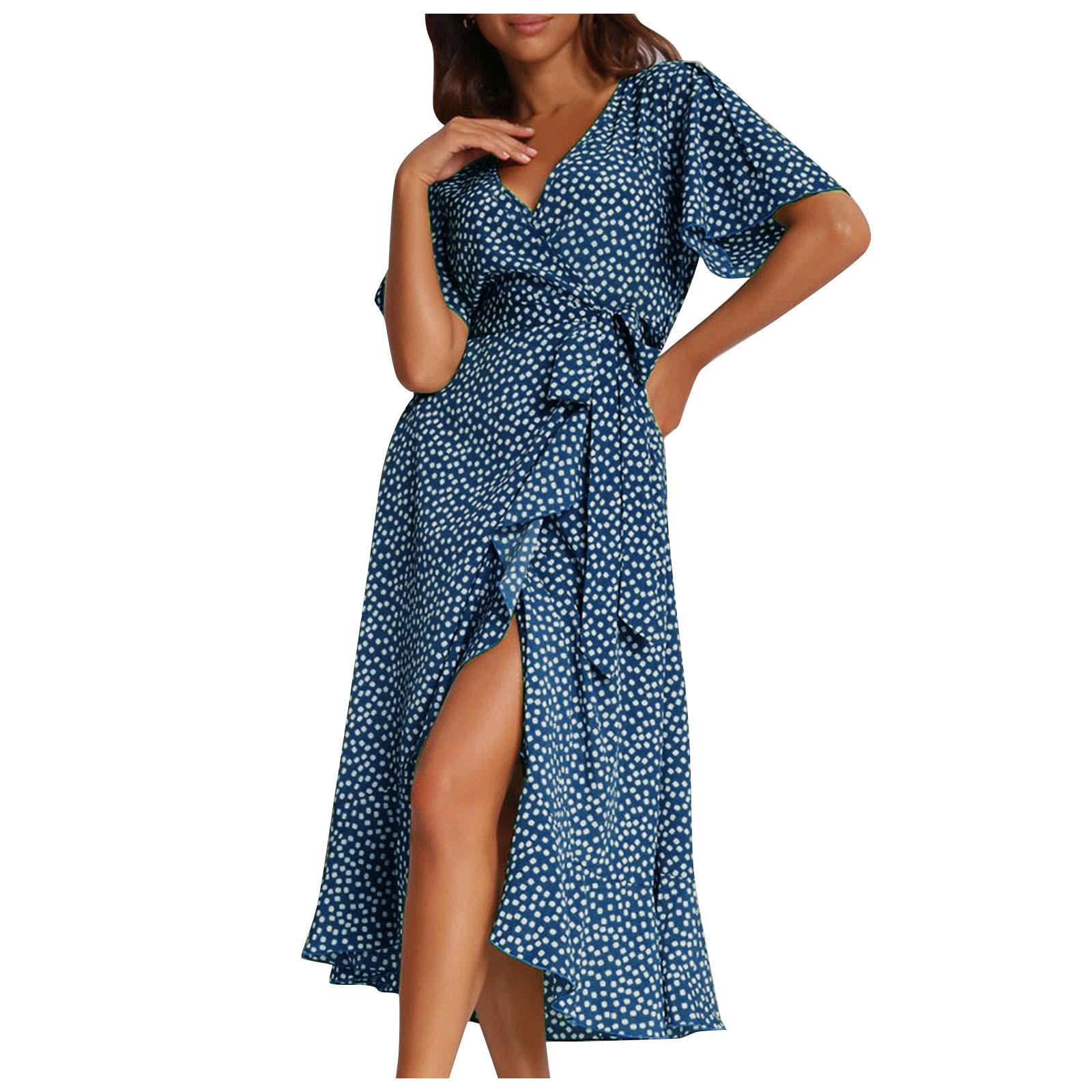 (SU)Модное женское сексуальное повседневное платье с v-образным вырезом и нерегулярным галстуком с высокой талией и коротким рукавом
(SU)Модное женское сексуальное повседневное платье с v-образным вырезом и нерегулярным галстуком с высокой талией и коротким рукавом