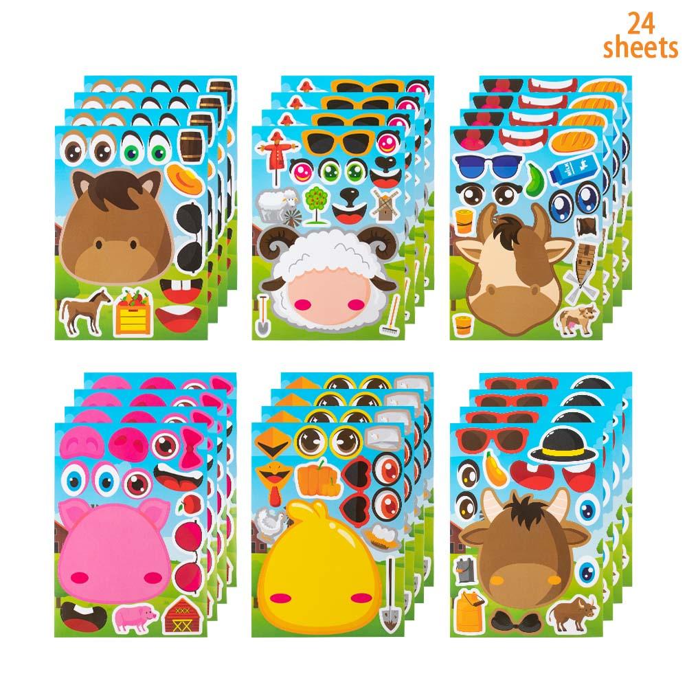 24pcs DIY Cat/Animal/Little Mermaid Game Stickers Make Facial Expression Sticker Mermaid Birthday Party Toys Farm Party Supplies
24pcs DIY Cat/Animal/Little Mermaid Game Stickers Make Facial Expression Sticker Mermaid Birthday Party Toys Farm Party Supplies