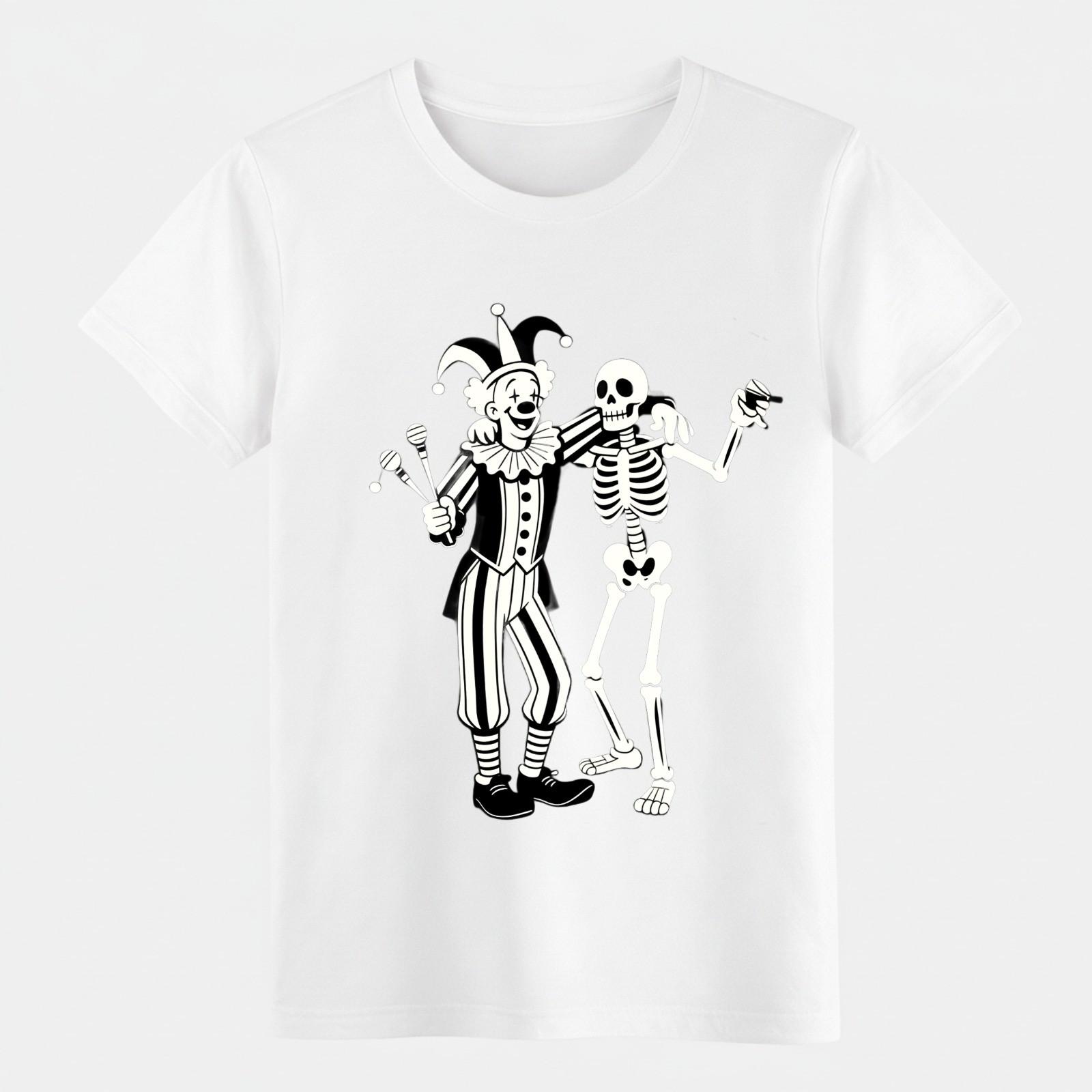 Vintage Clown & Skeleton Dancing T-Shirt, Retro Creepy Cute Graphic Tee 5XL різнокольоровий
Vintage Clown & Skeleton Dancing T-Shirt, Retro Creepy Cute Graphic Tee 5XL різнокольоровий