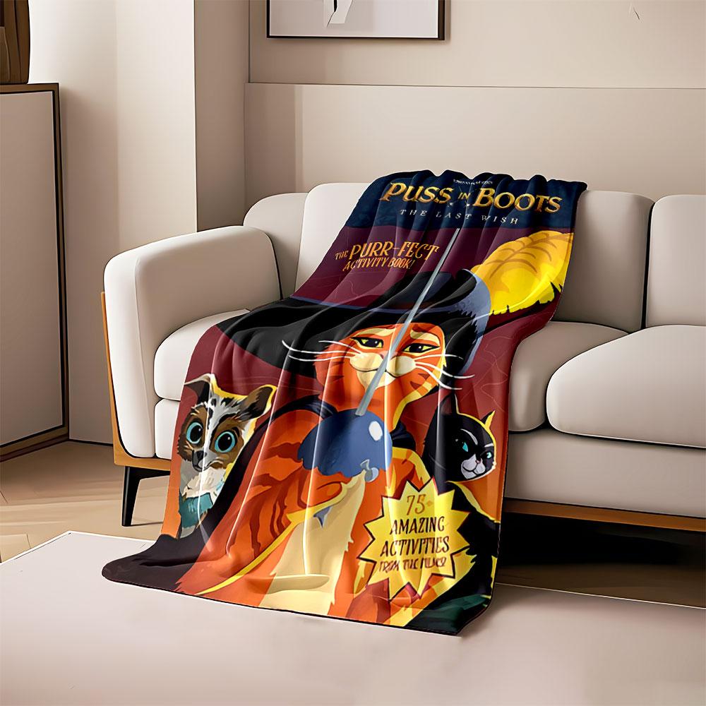 A cartoon orange cat in a hat holds a sword with companions nearby. for all seasons blanket lunch break throw gift 80cm x 120cm
A cartoon orange cat in a hat holds a sword with companions nearby. for all seasons blanket lunch break throw gift 80cm x 120cm