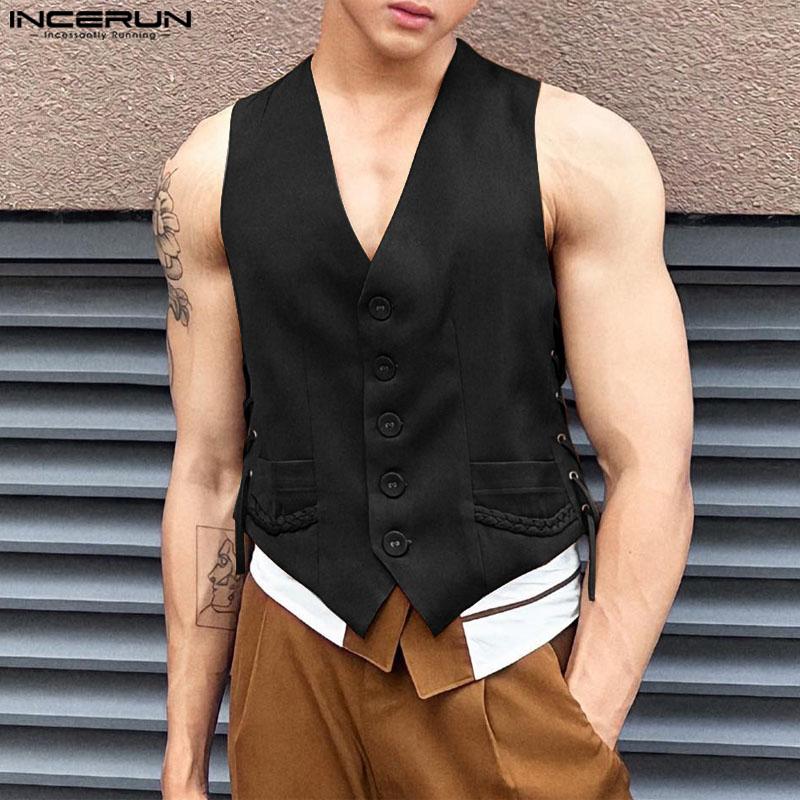 INCERUN Men V Neck Sleeveless Button Lace Up Hem Casual Thin Vest Waistcoat XL чёрный
INCERUN Men V Neck Sleeveless Button Lace Up Hem Casual Thin Vest Waistcoat XL чёрный