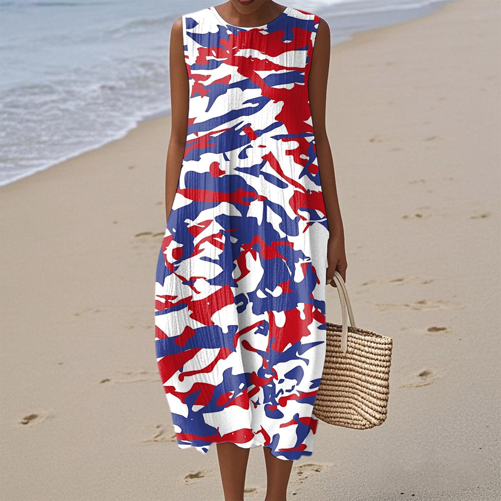 Жіноча Мода Повсякденна Без рукавів Круглий Виріз День Незалежності Принтоване Елегантна Темпераментна Сукня XL червоний
Жіноча Мода Повсякденна Без рукавів Круглий Виріз День Незалежності Принтоване Елегантна Темпераментна Сукня XL червоний