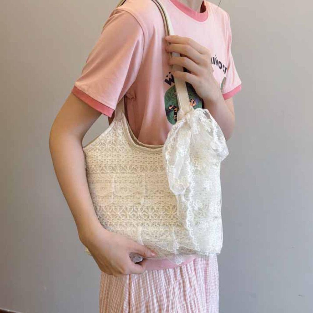 Korean Style Simple Canvas Handbag With Ribbon Large Capacity Bag Lace Shoulder Bag Women without Ribbon
Korean Style Simple Canvas Handbag With Ribbon Large Capacity Bag Lace Shoulder Bag Women without Ribbon
