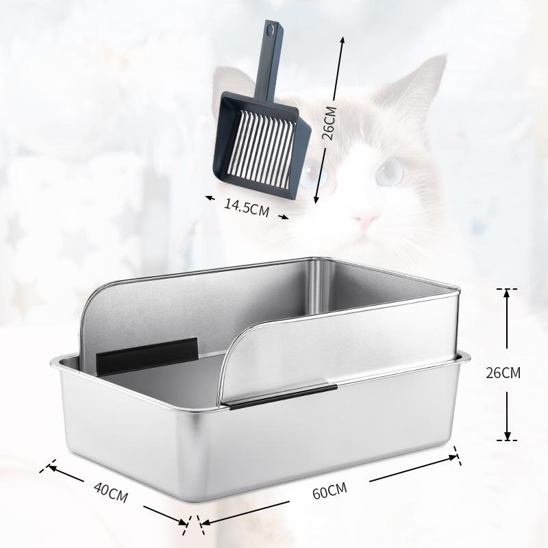 2026 Stainless Steel Cat Litter Box Non-Stick Semi-Enclosed Cat Bedpans Odor-Proof & Anti-Splash Pet Toilet with High Sides
2026 Stainless Steel Cat Litter Box Non-Stick Semi-Enclosed Cat Bedpans Odor-Proof & Anti-Splash Pet Toilet with High Sides