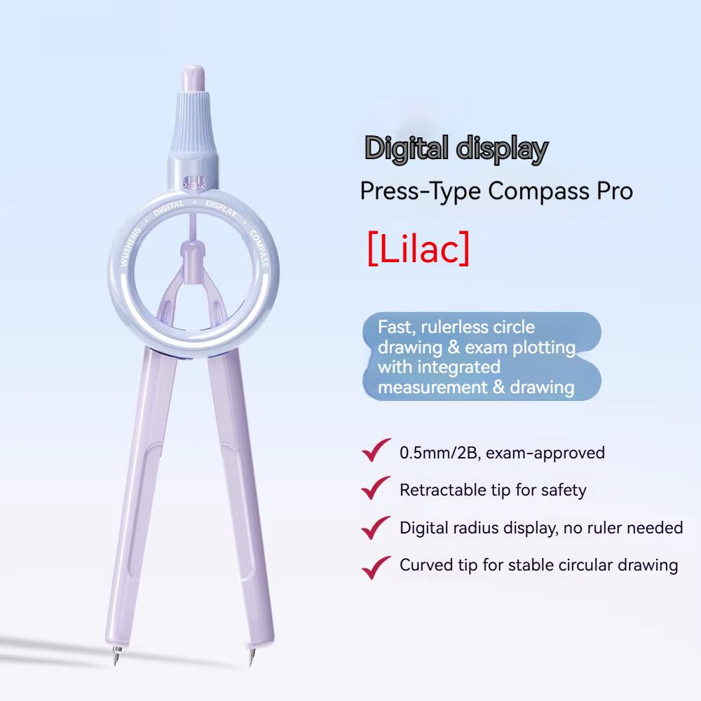 Pencil Compass Math Compasses 2B/0.5mm Lead Refills Student Circle Drawing Compass Drafting Tool for Geometry School Home Office фіолетовий
Pencil Compass Math Compasses 2B/0.5mm Lead Refills Student Circle Drawing Compass Drafting Tool for Geometry School Home Office фіолетовий
