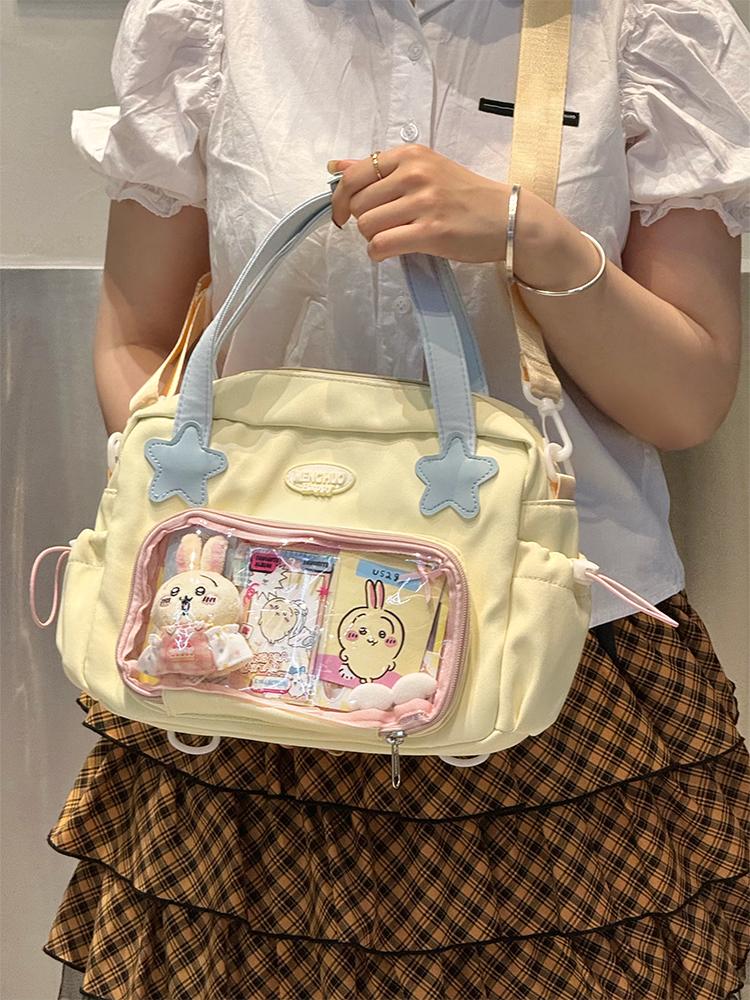 JIAERDI Harajuku Yellow Itabag Crossbody Bags Women Nylon Handle Casual Messenger Bag Girls Transparent Mini Backpack Ita Bags 29x21x10 жовтий
JIAERDI Harajuku Yellow Itabag Crossbody Bags Women Nylon Handle Casual Messenger Bag Girls Transparent Mini Backpack Ita Bags 29x21x10 жовтий