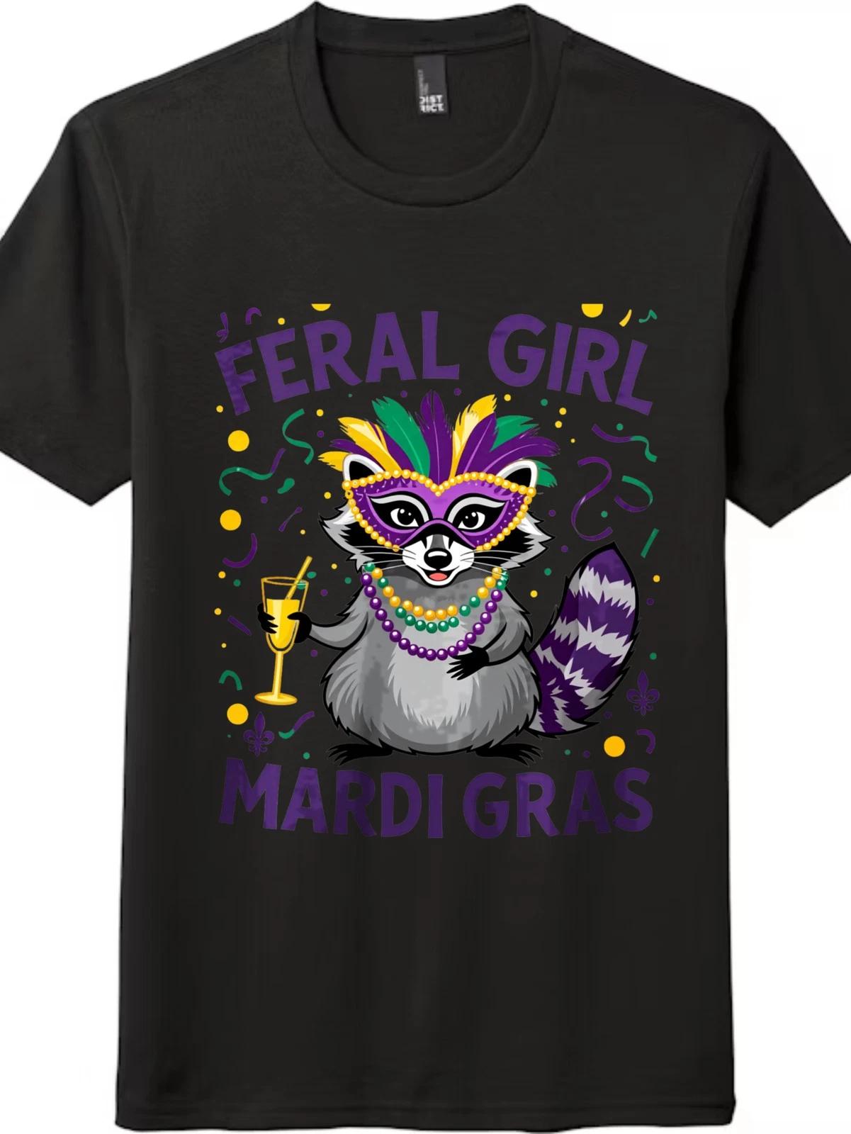 Feral Girl Mardi Gras Cotton T-Shirt Unisex Raccoon Carnival Casual Festival Tee 3XL
Feral Girl Mardi Gras Cotton T-Shirt Unisex Raccoon Carnival Casual Festival Tee 3XL
