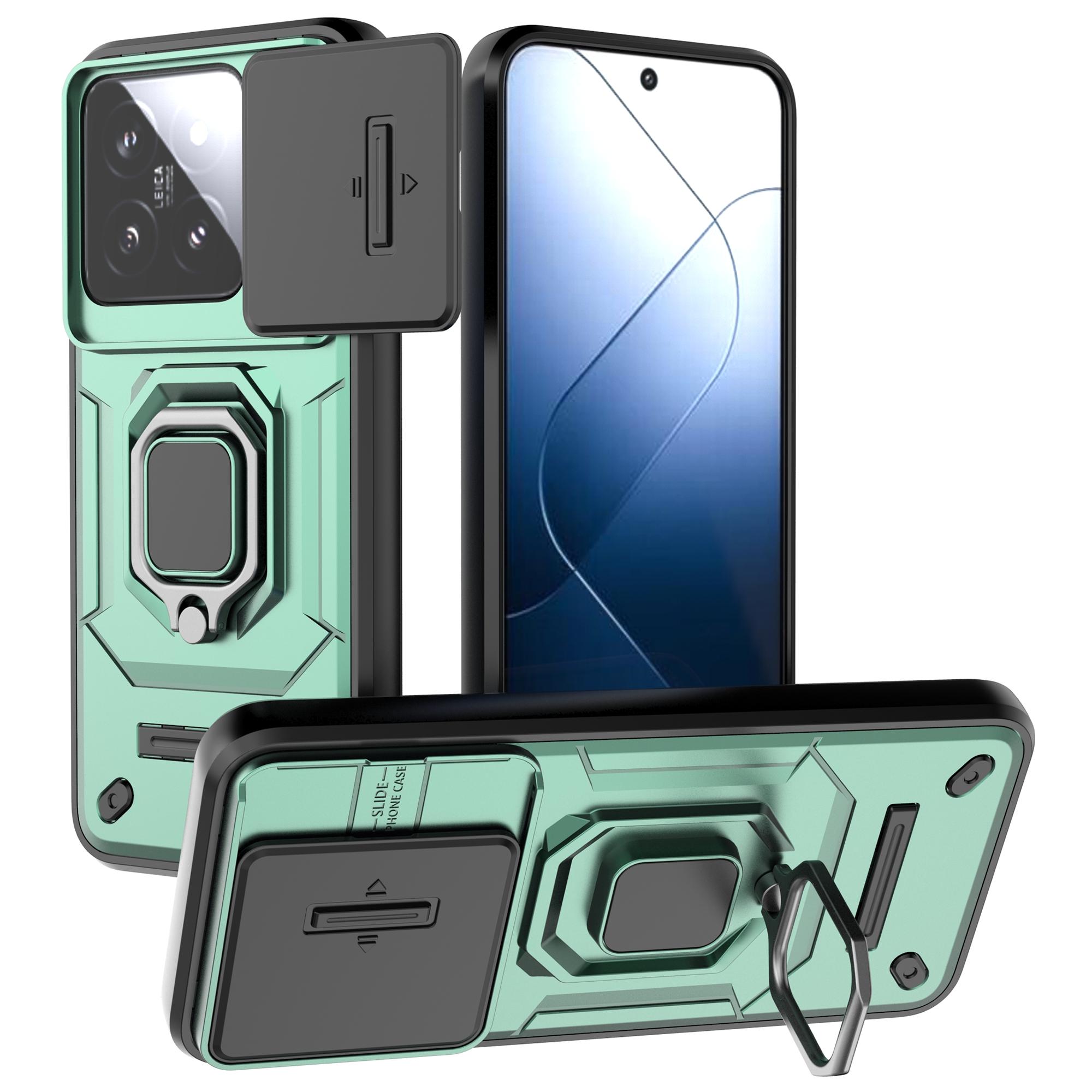 For Xiaomi 14 Cell Phone Cases PC+TPU Anti-fall Kickstand Cover with Slide Lens Protection Green
For Xiaomi 14 Cell Phone Cases PC+TPU Anti-fall Kickstand Cover with Slide Lens Protection Green
