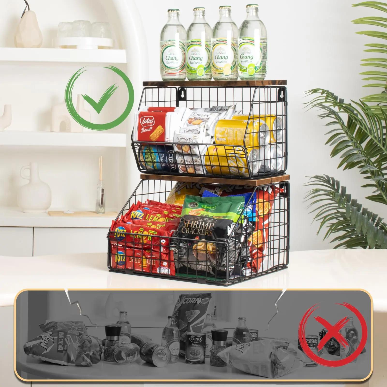 Stackable Storage Basket for Kitchen Counter Wall Hanging Fruit Storage Snack Box Storage Basket Food Room Hanging
Stackable Storage Basket for Kitchen Counter Wall Hanging Fruit Storage Snack Box Storage Basket Food Room Hanging