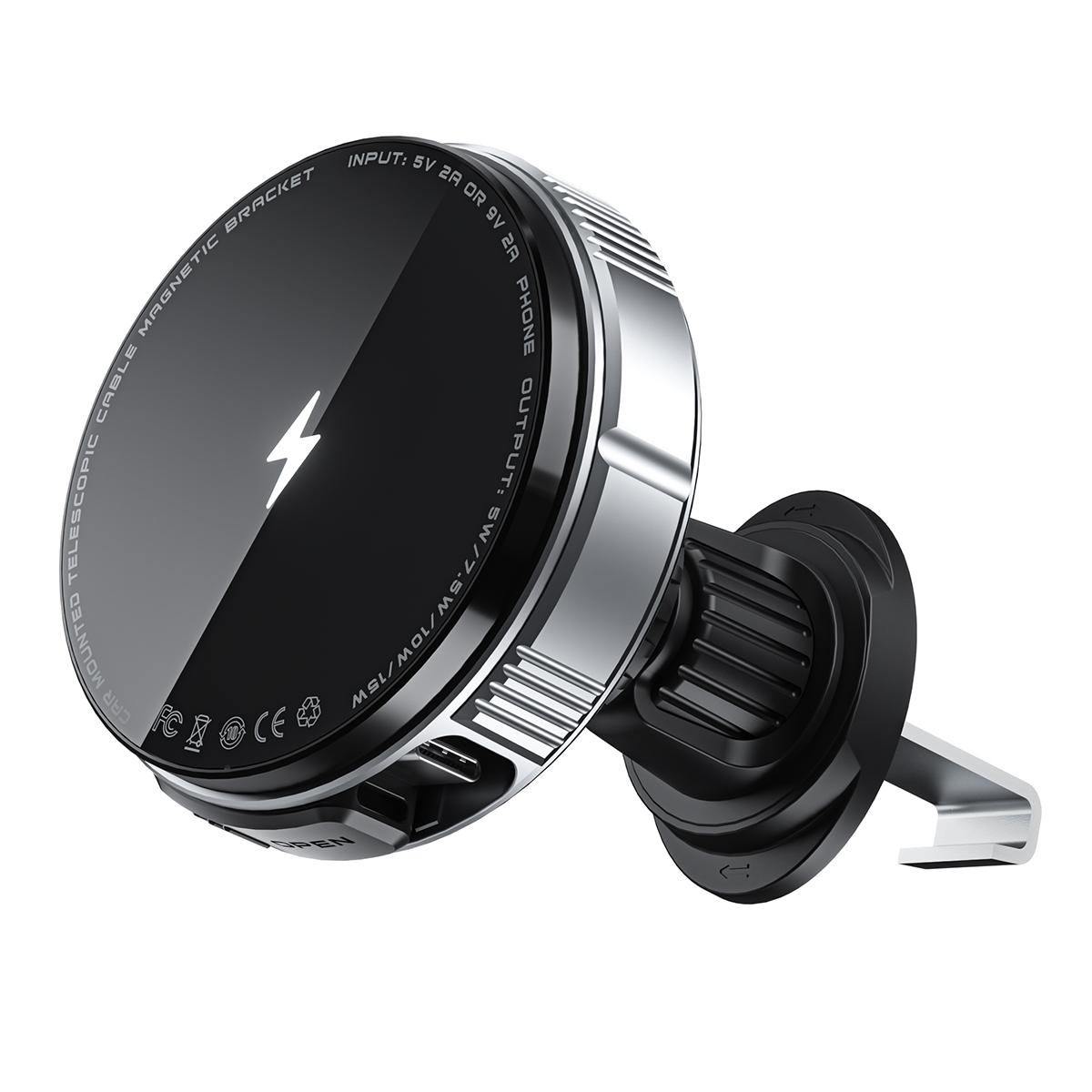 X02 15W Car Air Vent Mount Magnetic Phone Holder Wireless Charger with Retractable Type C Cable B
X02 15W Car Air Vent Mount Magnetic Phone Holder Wireless Charger with Retractable Type C Cable B