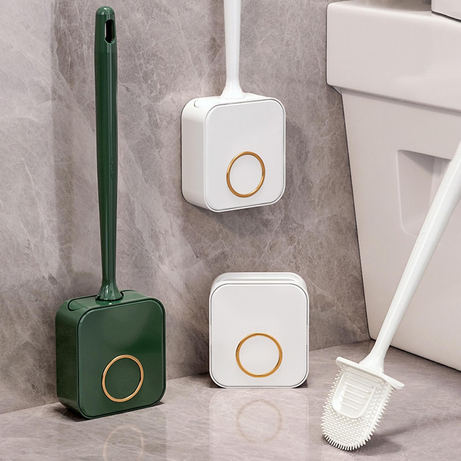 Щетка для унитаза с держателем, набор щеток для чистки ванной комнаты с силиконовой щетиной, современная и компактная щетка для чистки унитаза, щетина с длинной ручкой для ванной