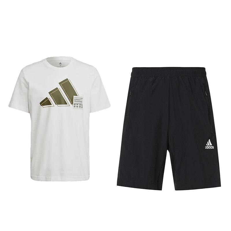 Adidas Однотонный фирменный логотип с круглым вырезом, свитер с коротким рукавом, удобные шорты со средней талией, повседневный спортивный костюм GV5159+GT8161 S
Adidas Однотонный фирменный логотип с круглым вырезом, свитер с коротким рукавом, удобные шорты со средней талией, повседневный спортивный костюм GV5159+GT8161 S