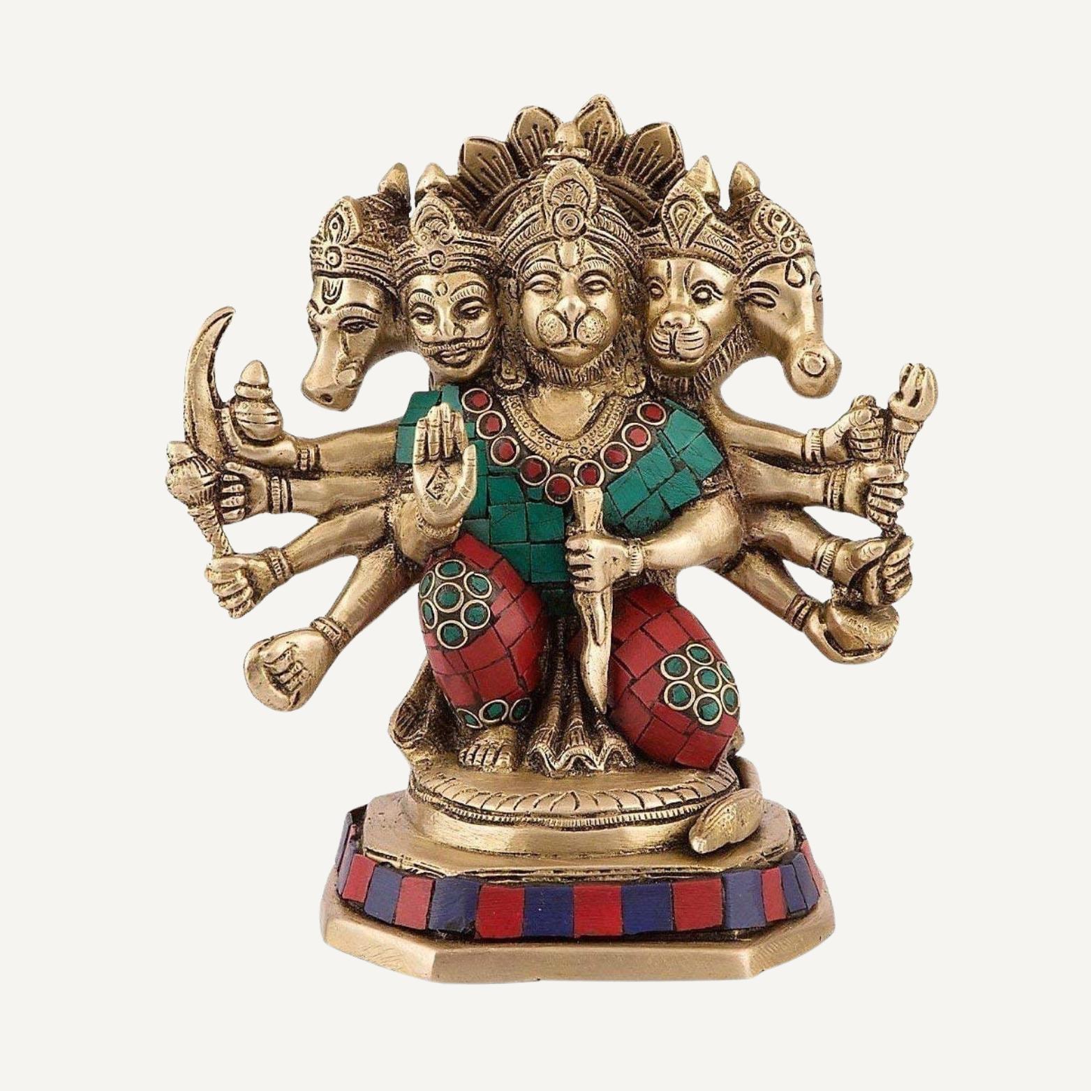 God Lord Panchmukhi Hanuman Bajrangbali Bhagwan Sitting Multicolor Idol, Brass
God Lord Panchmukhi Hanuman Bajrangbali Bhagwan Sitting Multicolor Idol, Brass