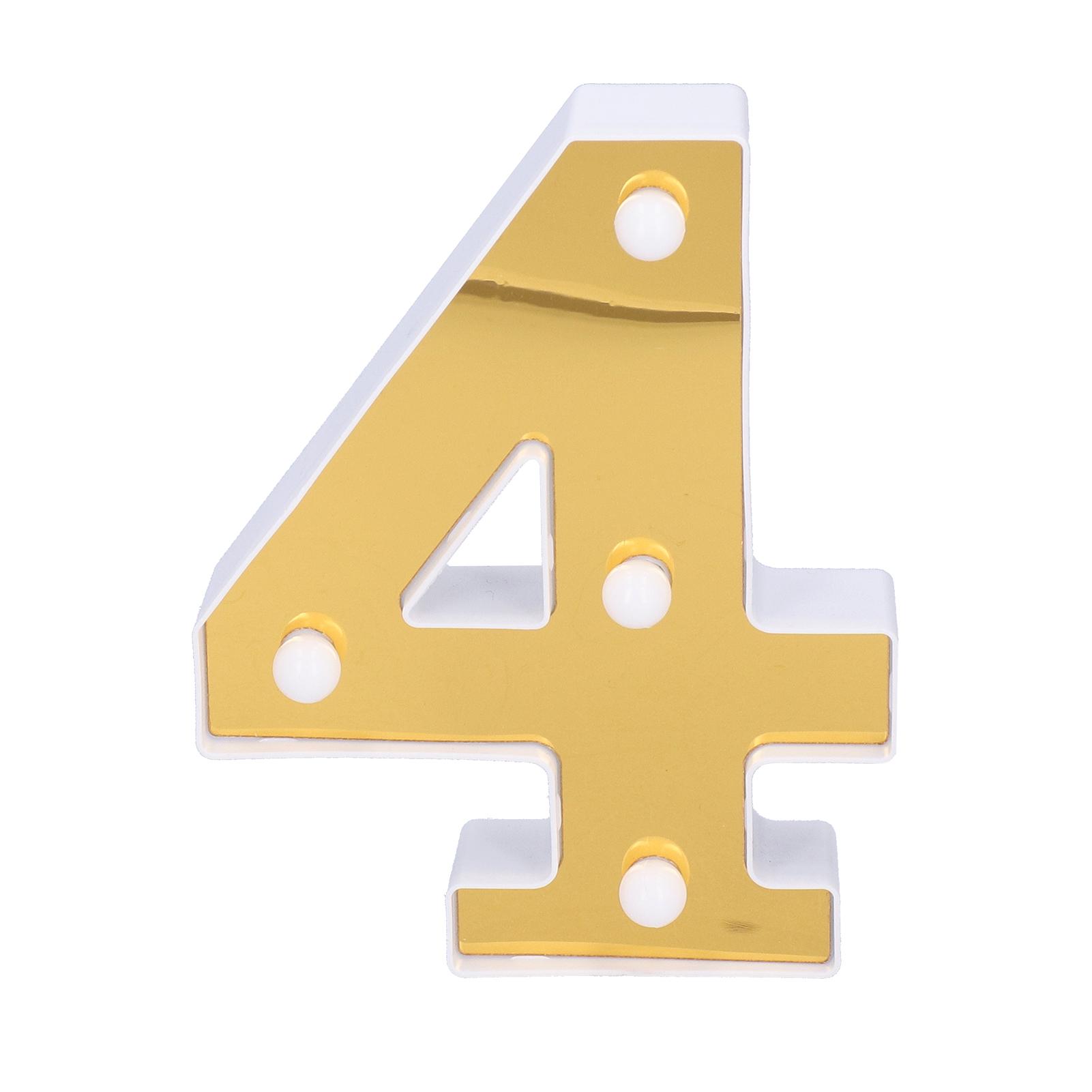 Gold Number 4 Sign Lamp Decorative LED Light for Wedding Birthday Party Holiday Decor Warm White
Gold Number 4 Sign Lamp Decorative LED Light for Wedding Birthday Party Holiday Decor Warm White
