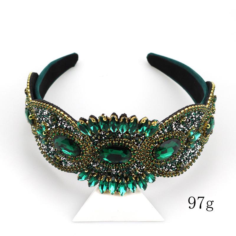 European and American Trend Fashion Heavy Industry Green Glass Drill Hoop Red Female Court Style Ball Catwalk Hair Accessories 2026 зелёный
European and American Trend Fashion Heavy Industry Green Glass Drill Hoop Red Female Court Style Ball Catwalk Hair Accessories 2026 зелёный