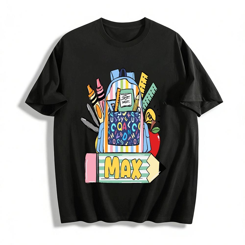 MAX Name Cute Schoolbag Stationery Print Kids Top Pure cotton T-shirt 6XL
MAX Name Cute Schoolbag Stationery Print Kids Top Pure cotton T-shirt 6XL