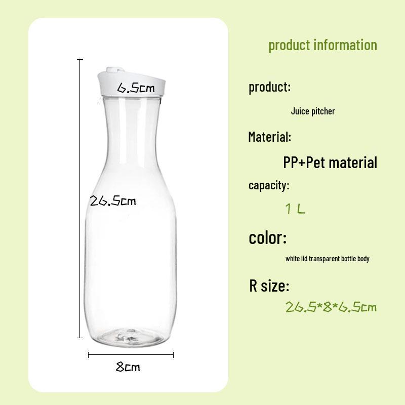 1000ml Transparent Plastic Beverage Bottle with Round Sealed Lid: Juice, Milk, Cold Water, Kettle Style.
1000ml Transparent Plastic Beverage Bottle with Round Sealed Lid: Juice, Milk, Cold Water, Kettle Style.