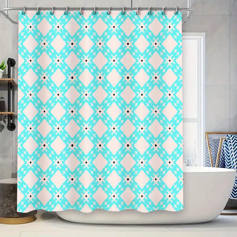 Bright Blue White Diamond Pattern Shower Curtain Waterproof Fabric For Bathroom Decor W60H190(CM)-1 Pcs
Bright Blue White Diamond Pattern Shower Curtain Waterproof Fabric For Bathroom Decor W60H190(CM)-1 Pcs