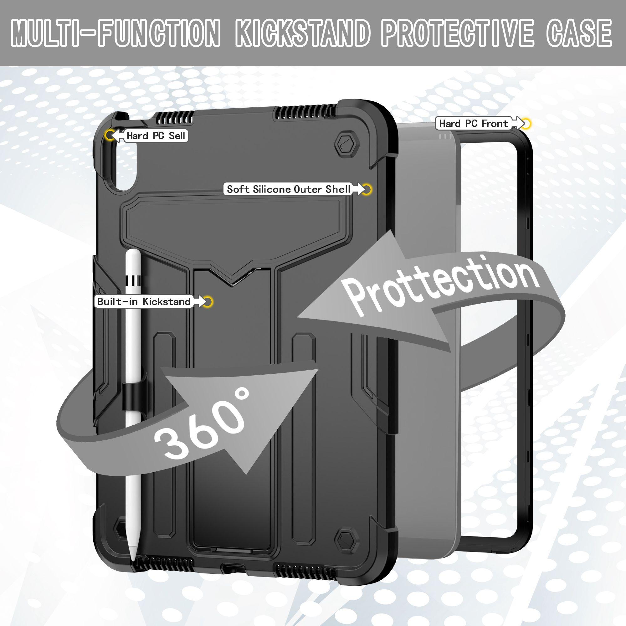 For iPad (2025)/iPad 10.9 (2022) Protective Case Hard PC Silicone Tablet Case Foldable T-Shaped Kickstand Shockproof Cover Black
For iPad (2025)/iPad 10.9 (2022) Protective Case Hard PC Silicone Tablet Case Foldable T-Shaped Kickstand Shockproof Cover Black