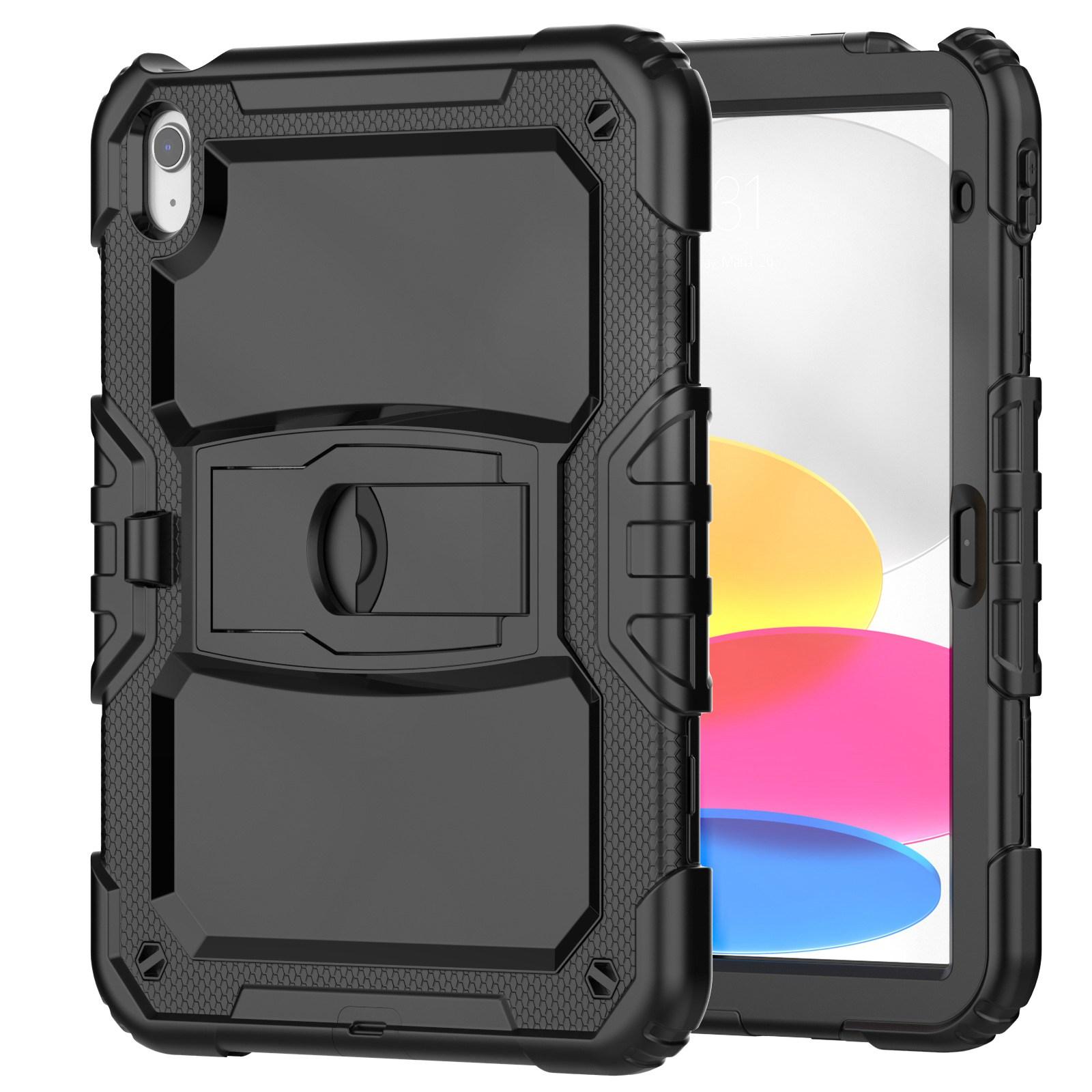 For iPad (2025)/10.9 (2022) Silicone+PC Protective Case Kickstand Shockproof Tablet Cover with Shoulder Strap All Black
For iPad (2025)/10.9 (2022) Silicone+PC Protective Case Kickstand Shockproof Tablet Cover with Shoulder Strap All Black