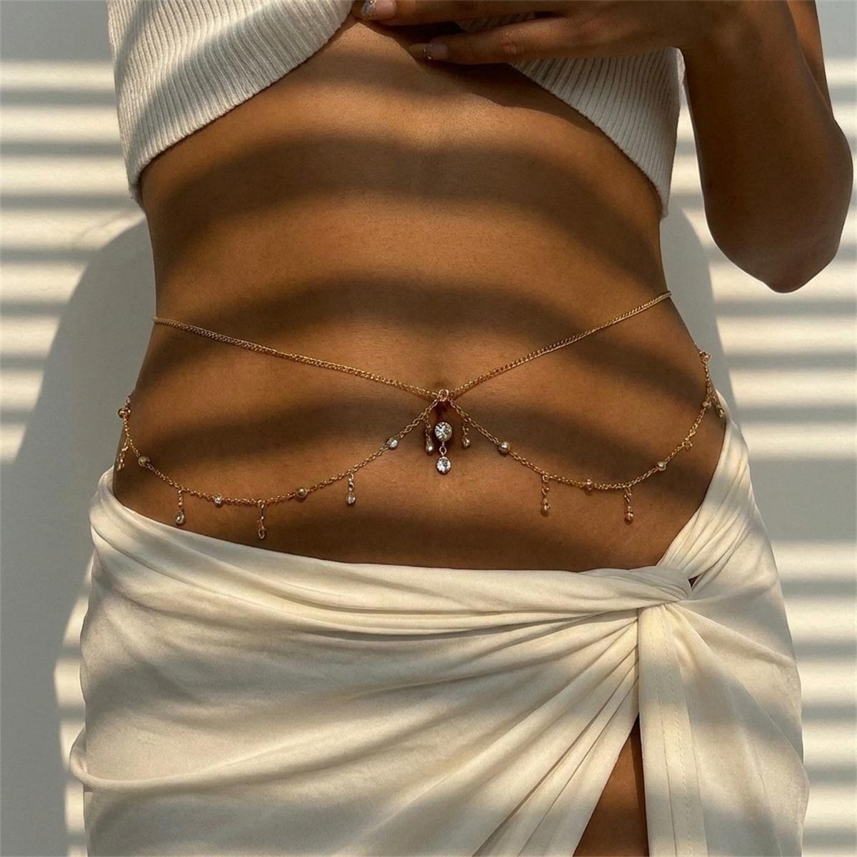 Creative Double Layer Rhinestone Cross Chain Belly Button Waist Chain For Women Men Round Beads Body Chain Summer Beach Jewelry
Creative Double Layer Rhinestone Cross Chain Belly Button Waist Chain For Women Men Round Beads Body Chain Summer Beach Jewelry