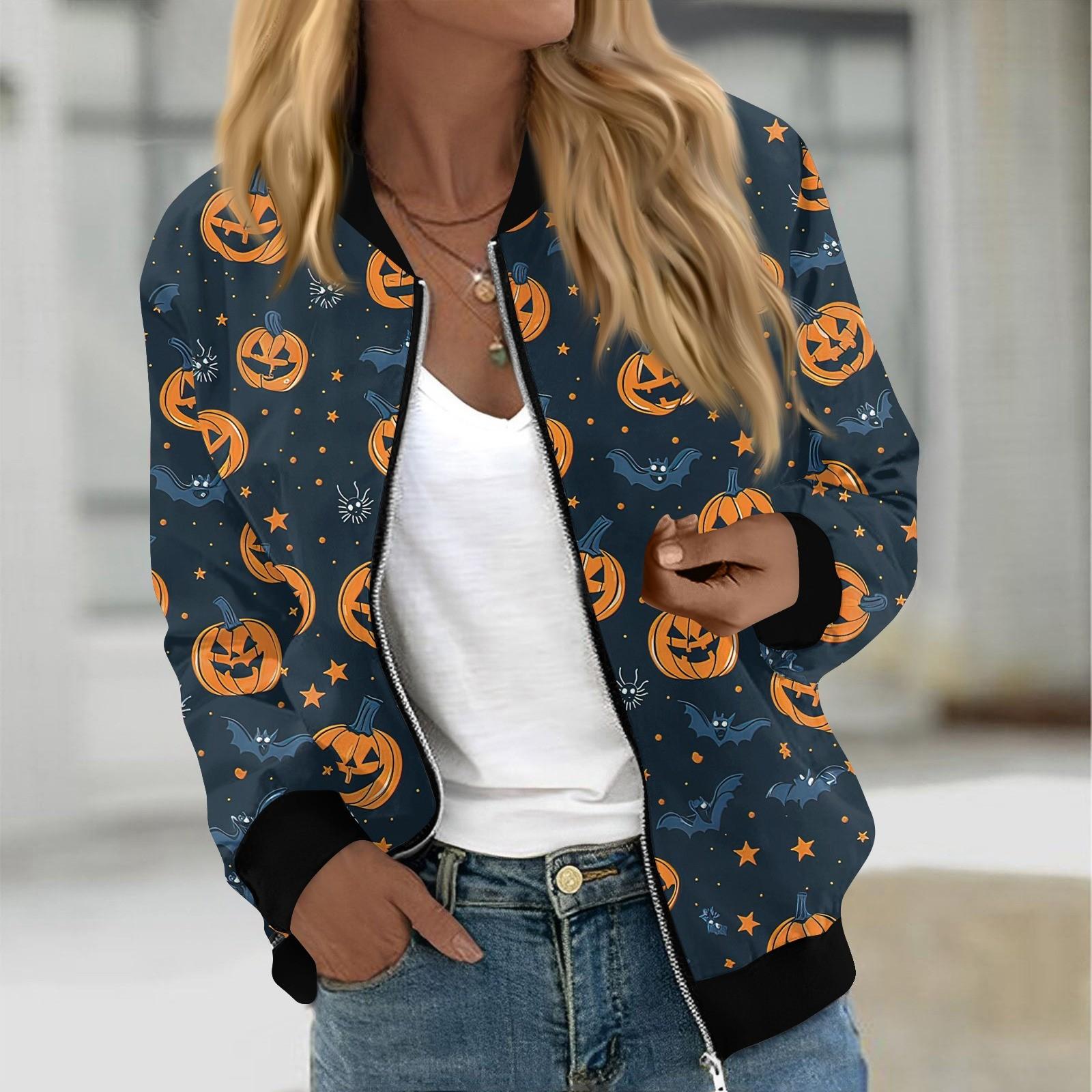 Женская модная повседневная куртка с длинным рукавом и принтом на Хэллоуин с круглым вырезом на молнии XXL тёмно-синий
Женская модная повседневная куртка с длинным рукавом и принтом на Хэллоуин с круглым вырезом на молнии XXL тёмно-синий