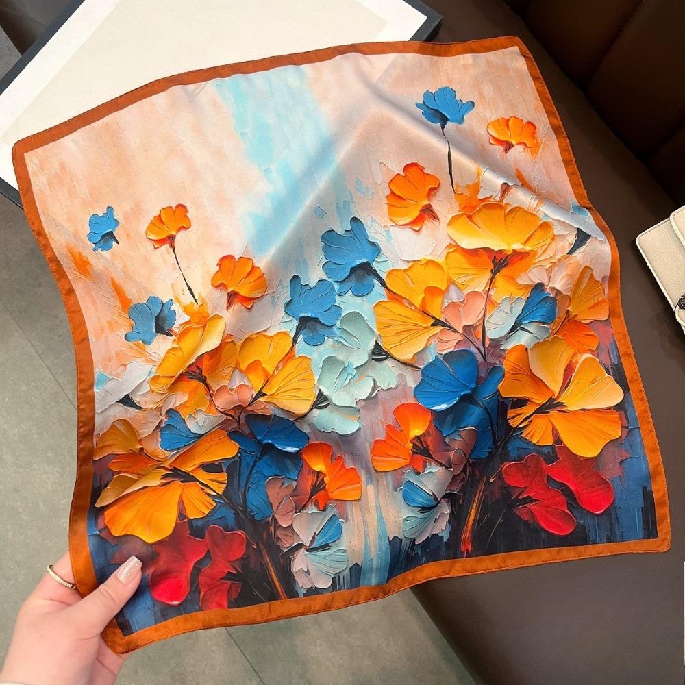 68cm Colorful Oil Painting Hijab Scarf for Women Polyester Fiber Printed Scarf Fashionable and Versatile Neck Shawl Hijab оранжевый
68cm Colorful Oil Painting Hijab Scarf for Women Polyester Fiber Printed Scarf Fashionable and Versatile Neck Shawl Hijab оранжевый